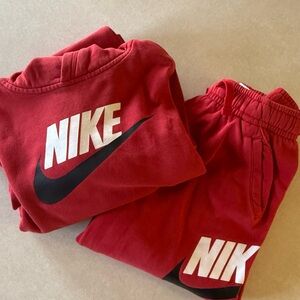 Nike YOUTH XL Red Sweatpants and Hoodie with Logo